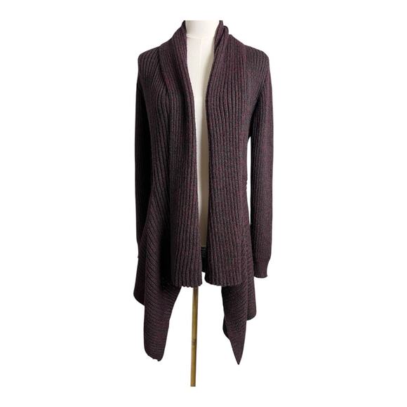 Baby Alpaca Womens Sweater Purple open front Cardigan Twee Preppy Medium Layers - Picture 7 of 7